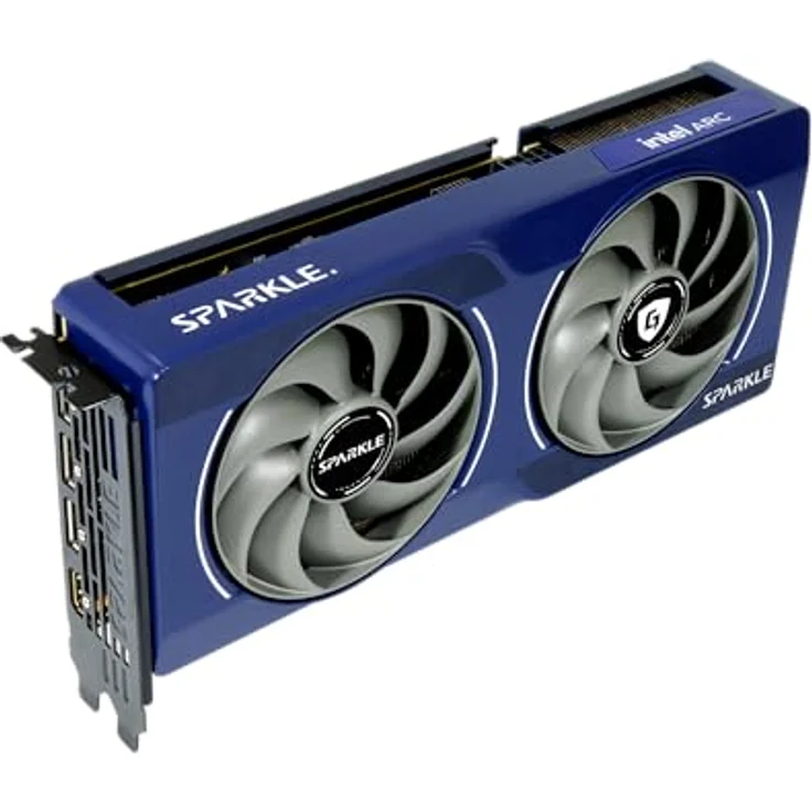 Sparkle Intel Arc B570 Guardian OC Grafikkarte, 10 GB GDDR6, Torn Cooling 2.0, Axiallüfter, Atemlicht, Metallrückplatte, blau – Bild 3