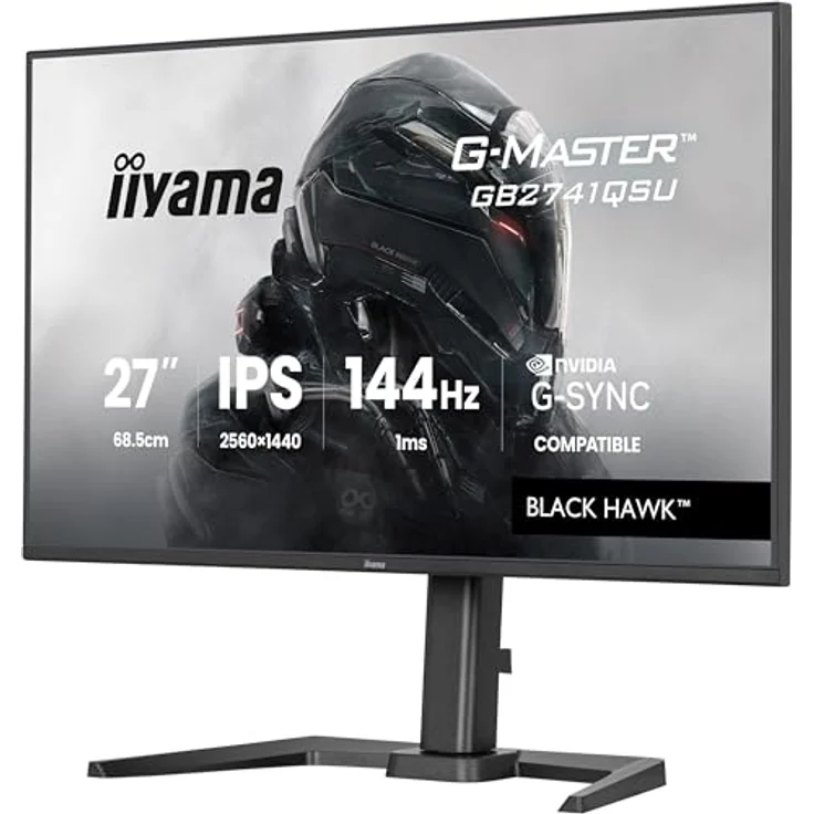 iiyama G-Master Black Hawk GB2741QSU-B1, 27" QHD Gaming Monitor mit 144Hz, 1ms, G-SYNC, Höhenverstellung, schwarz – Bild 4