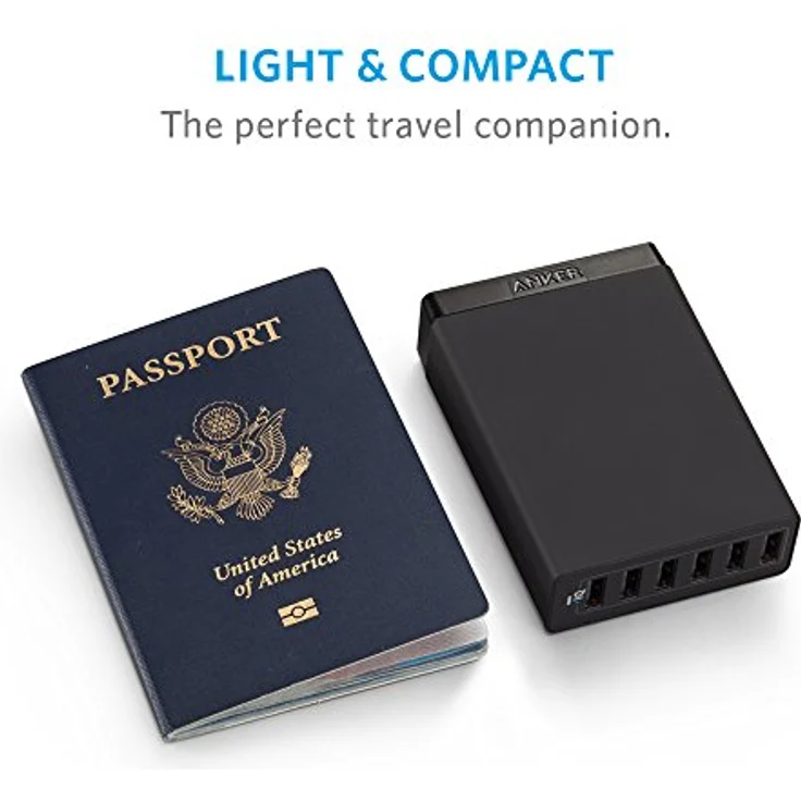 Anker PowerPort - Netzteil - 60 Watt - 12 A - 6 Ausgabeanschlussstellen (6 x USB) - Schwarz – Bild 4