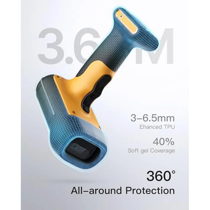 Inateck BCST-75, Bluetooth Barcode Scanner, IP67 Wasser- und Staubdicht, 1D 2D QR Code Scanner mit 2600mAh Akku und 3-in-1 Übertragungsmodus – Bild 3