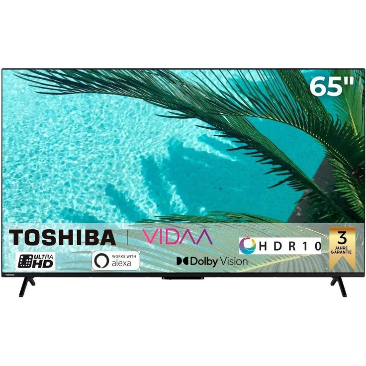 TOSHIBA 65UV2463DA LED-Fernseher 65 Zoll, 4K Ultra HD, Smart-TV, schwarz, Triple-Tuner, Dolby Vision HDR