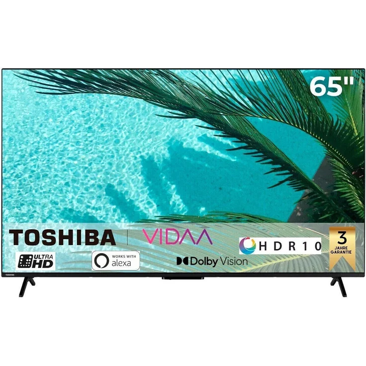 TOSHIBA 65UV2463DA LED-Fernseher 65 Zoll, 4K Ultra HD, Smart-TV, schwarz, Triple-Tuner, Dolby Vision HDR