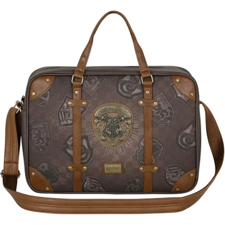 Karactermania Laptoptasche Harry Potter, gepolstertes Fach mit Klettverschluss, Trolley-Riemen, Hogwarts Emblem – Bild 2