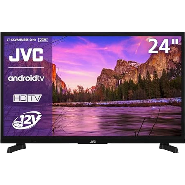 JVC LT-24VAHM355, 24 Zoll Android Smart TV mit HDR, HD Auflösung, 12 Volt Camping TV, Bluetooth und Triple-Tuner – Bild 1