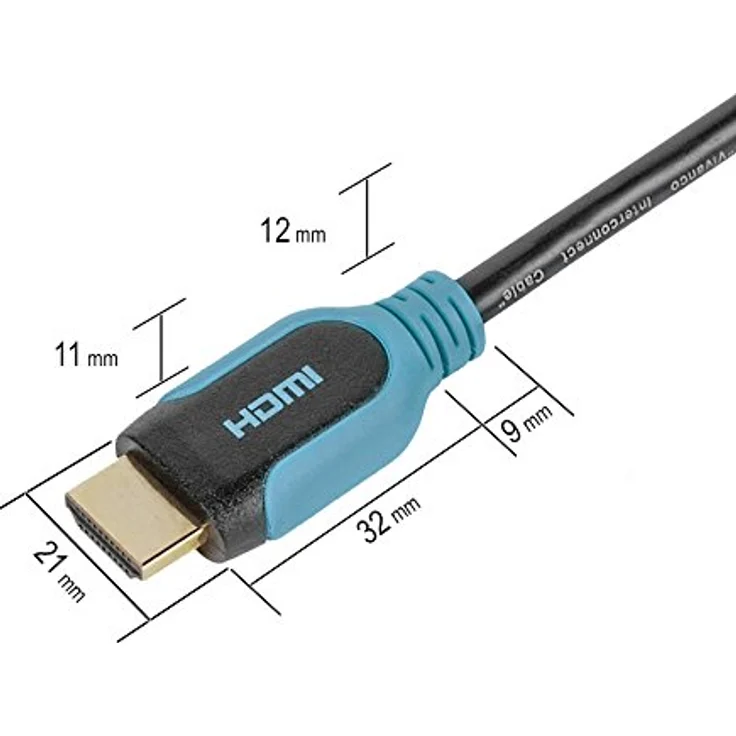 Vivanco PRO 14HDHD 25PB High Speed HDMI Kabel mit Ethernet (Audio Rückkanal ARC 2,5m) blau-schwarz – Bild 4