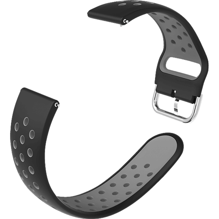 ISY ISB-1014, Ersatzarmband aus Silikon, universal kompatibel mit Samsung und Huawei Smartwatches, Schwarz/Grau