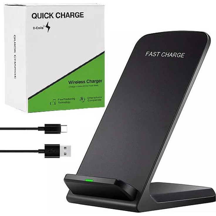 Wisam Teltech Induktives Wireless-Ladegerät 15W TCH-25, grau, Kunststoff