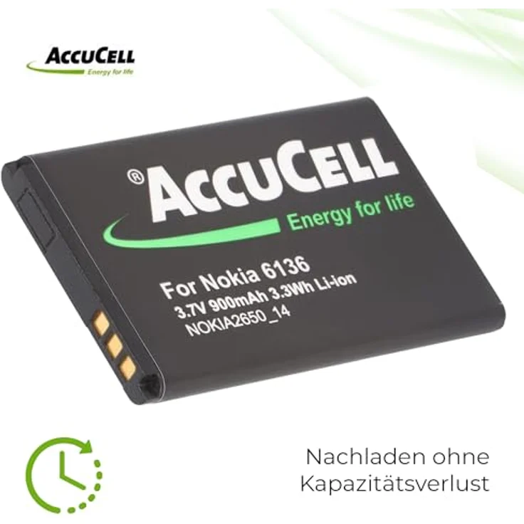 AccuCell Akku BL-4C, kompatibel mit Nokia 2650, leistungsstarker Handy-Akku – Bild 5