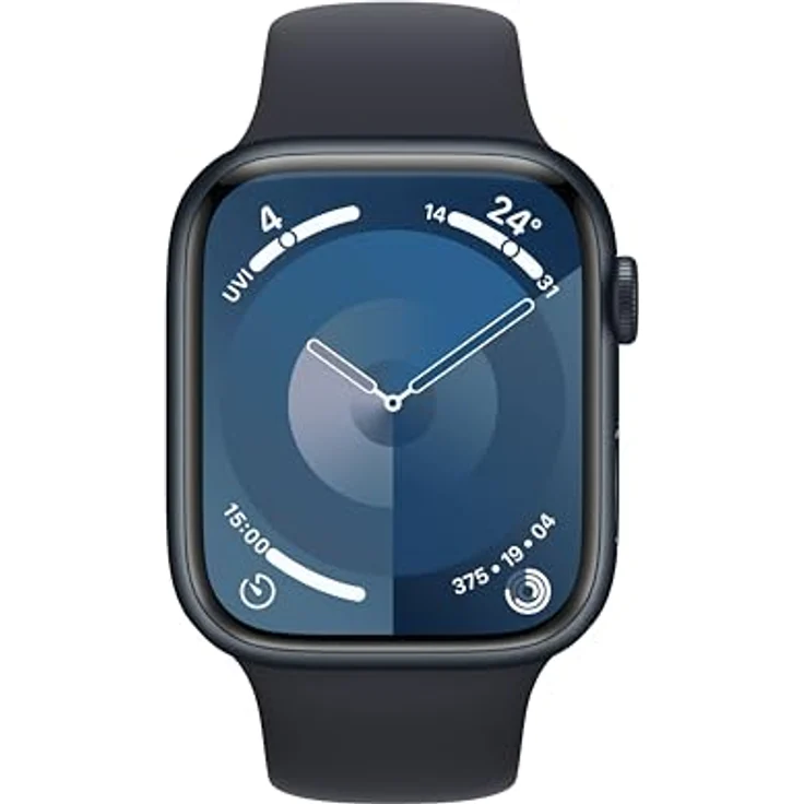 Apple Watch Series 9 GPS + Cellular, 45 mm Aluminiumgehäuse Mitternacht, Sportarmband Mitternacht – M/L – Bild 2