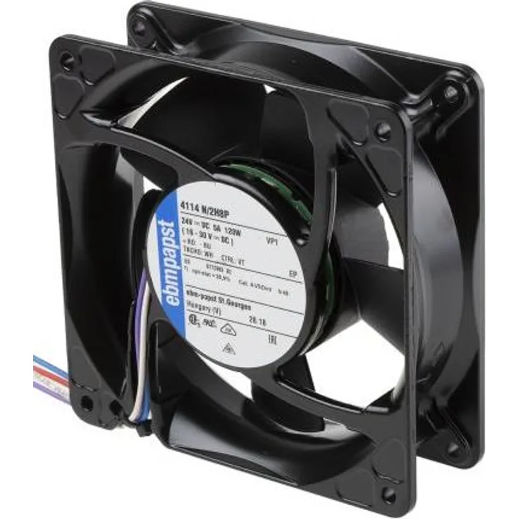 Papst DC Axiallüfter 119mm 24V 570m³/H, PC Lüfter, Schwarz