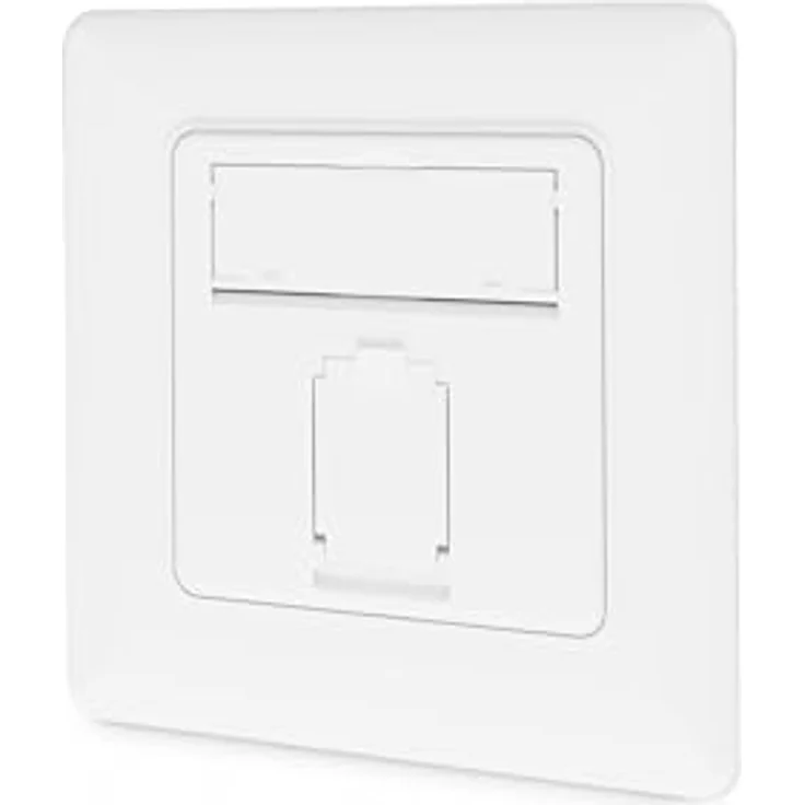 Digitus CAT 6A Anschlussdose, geschirmte RJ45-Buchse für professionelle Netzwerkverkabelung, weiß RAL 9003 – Bild 1