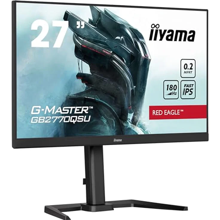 iiyama G-Master Red Eagle GB2770QSU-B6 27" Fast-IPS Gaming Monitor WQHD 180Hz HDMI DP USB3.2, Schwarz – Bild 1