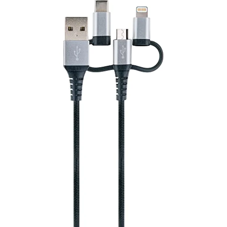 SCHWAIGER -LKU100 533-3-in-1 Sync & Ladekabel (1,5m) zum Synchronisieren oder zum Laden eines Gerätes | für Smartphone, Tablet, etc. | Idealer Begleiter im Alltag oder auf Reisen – Bild 2