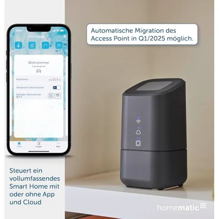 Homematic IP Home Control Unit, anthrazit, Smart Home Zentrale, Digitale Steuerung per kostenloser App, Alexa sowie Google Assistant, online und offline Modus, hoher Datenschutz, 160692A0 – Bild 2