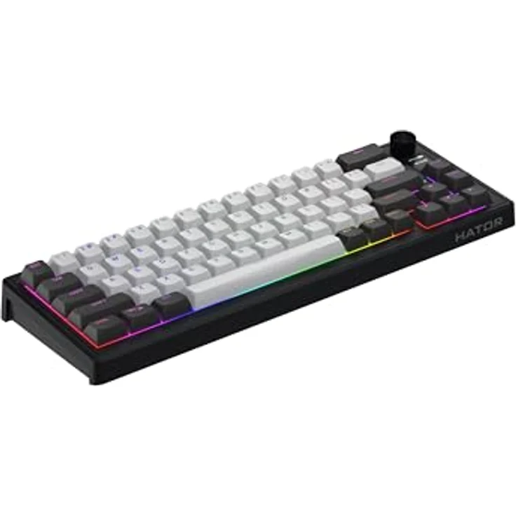 HATOR Skyfall 65 Pro, Wireless Mechanische Gaming-Tastatur mit Silent Mechanical Switches, Hot-Swap, RGB, Gasket-Mount, TFT Screen, PBT, 1000Hz, 2.4GHz/Bluetooth/USB-C, PC/Mac, US/ANSI Layout – Bild 2
