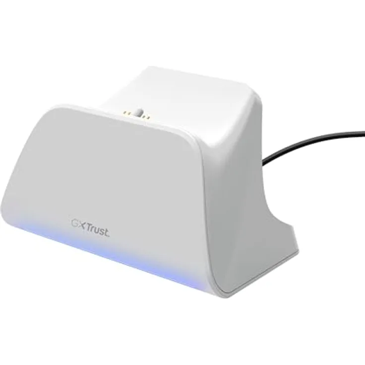 Trust GXT 255W, PS5 Controller Ladestation für DualSense mit Place-on Design, LED-Beleuchtung, Antirutsch-Pad, USB-C-C-Kabel, Weiß