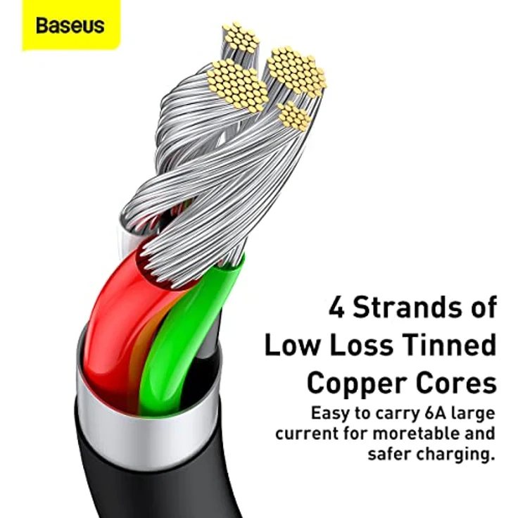 Baseus CATYS-A01 USB-zu-USB-C Kabel, 66W Schnellladung und 480 Mbps Datenübertragung, 2m, schwarz – Bild 3