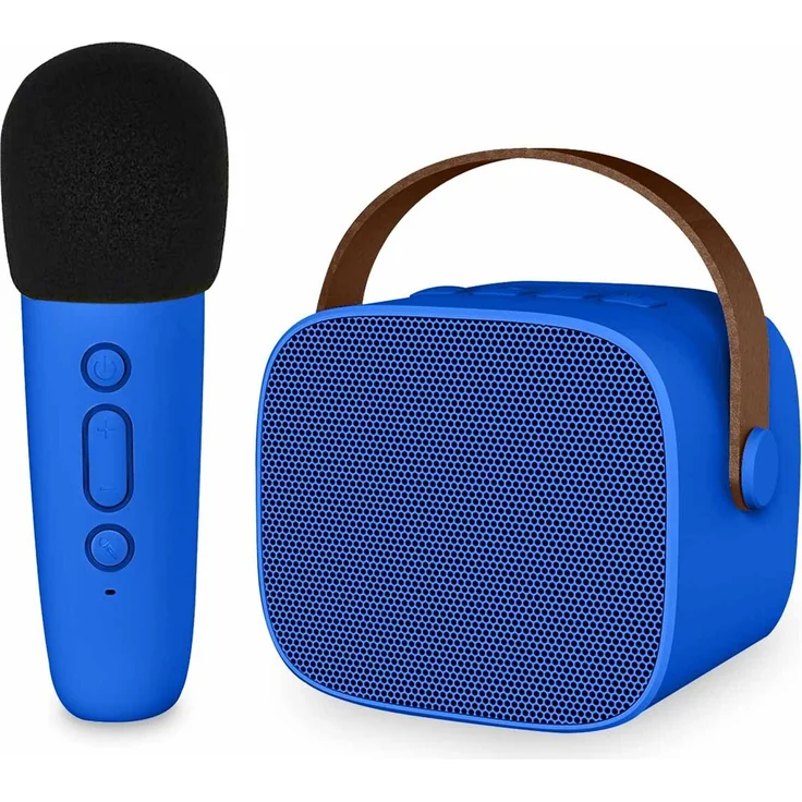 iMoshion Kids Karaoke-Set, Lautsprecher und Mikrofon mit Echo-Funktion, Cobalt Blue, lange Akkulaufzeit, 10 Meter Reichweite