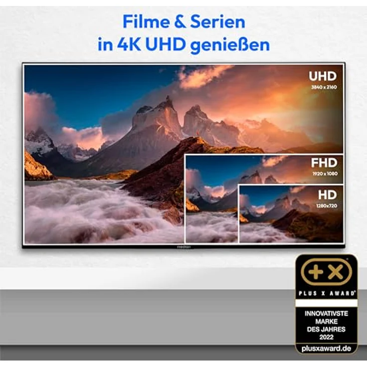 MEDION X14307 (MD 31170) 108 cm (43 Zoll) QLED Fernseher (Android TV, 4K, Dolby Vision HDR, Dolby Atmos & DTS X, Netflix, Prime Video, Smart TV, Google Chromecast & Assistant) in elegantem Schwarz – Bild 2