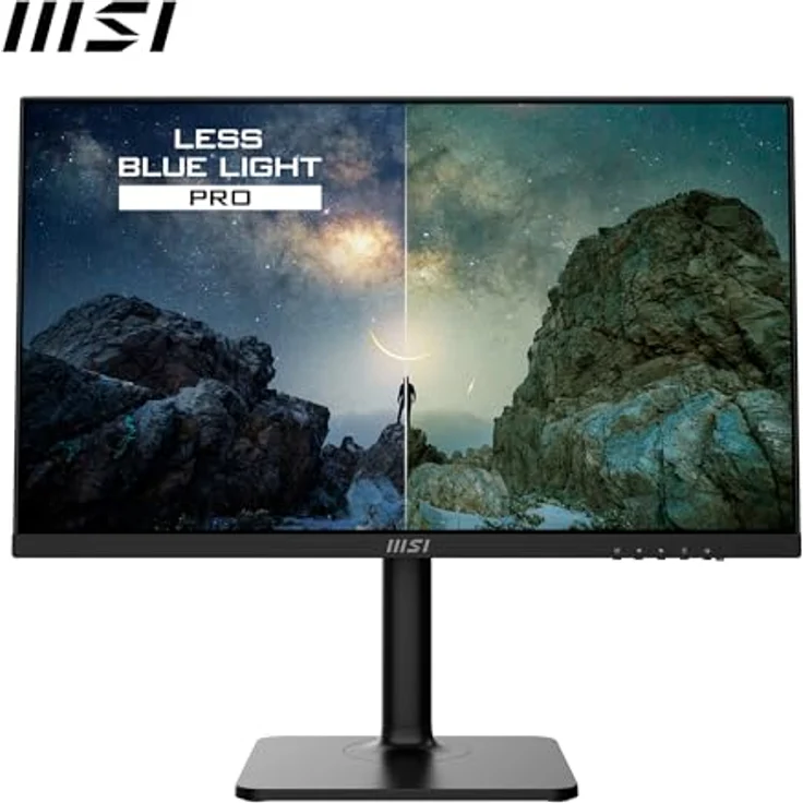 MSI Modern MD2412P Desktop-Monitor 23,8 Zoll (63,8 cm), Full HD – IPS-Panel 1920 x 1080, 100 Hz, Augenkomfort, VESA-Montage, integrierte Lautsprecher, Display-Kit, 4-Fach verstellbar – HDMI 1.4b, USB, Schwarz – Bild 4