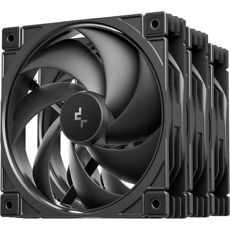 DeepCool FD12 V2, Gehäuselüfter 3er Pack mit leiser Aerodynamik und vibrationsdämpfenden Gummipuffern