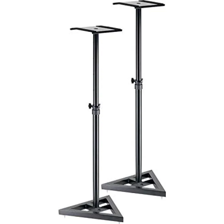 Stagg 2 höhenverstellbare Studio Monitor Stative, Stahlkonstruktion mit 40 kg Traglast, 80-130 cm höhenverstellbar