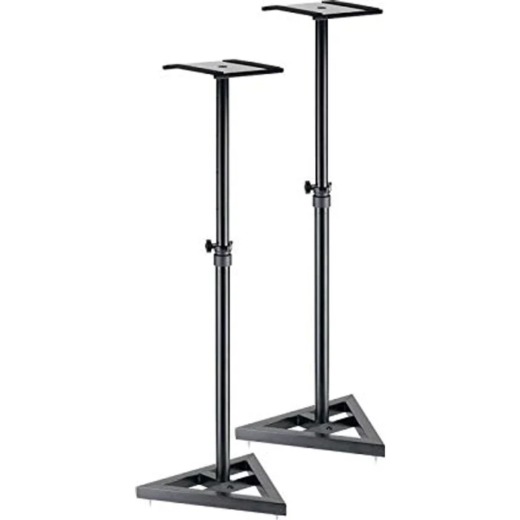 Stagg 2 höhenverstellbare Studio Monitor Stative, Stahlkonstruktion mit 40 kg Traglast, 80-130 cm höhenverstellbar – Bild 1