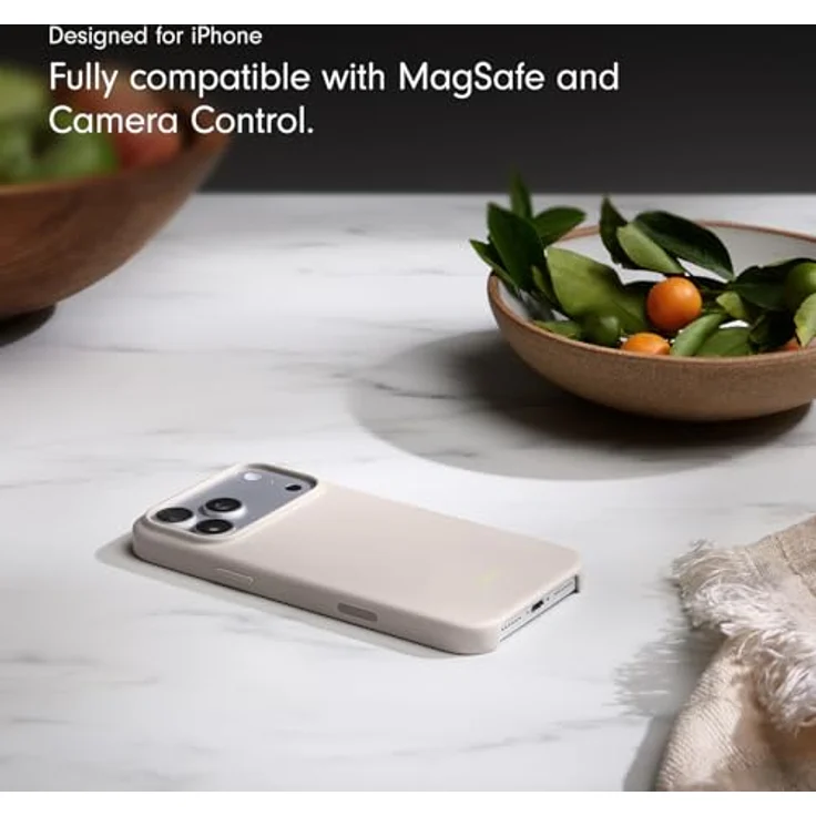 Beats iPhone 17 Pro Max Case mit MagSafe und Kamerasteuerung, matte Außenseite, Mikrofaser-Innenfutter – Kalkstein – Bild 4