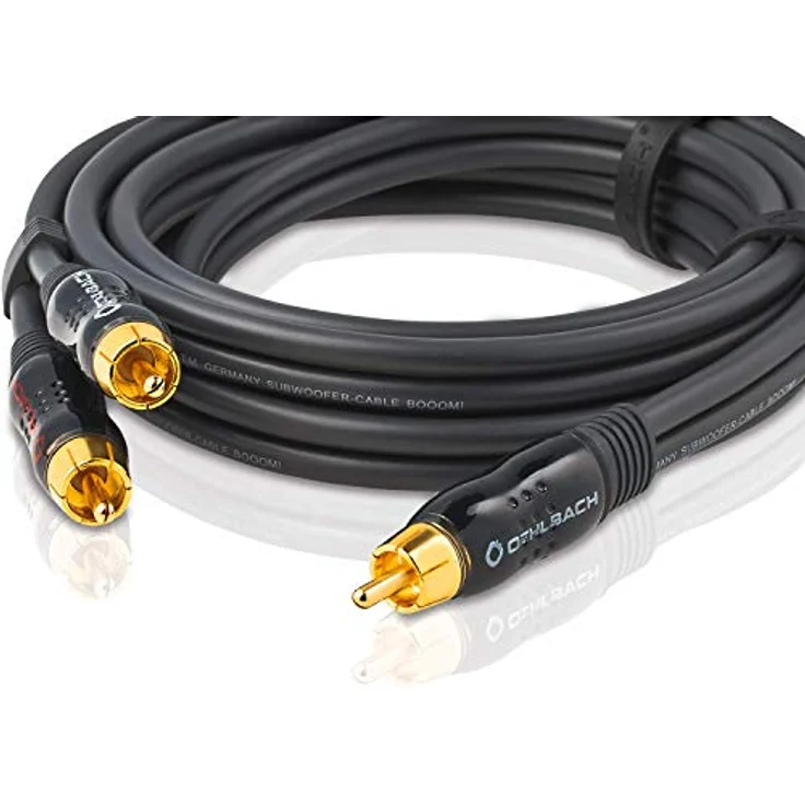 Oehlbach BOOOM 500 - Subwoofer Y-Cinch-Kabel (2 x Cinch auf 1 x Cinch) - Druckvolle Basswiedergabe & effektive Schirmung - 5m - anthrazit – Bild 2