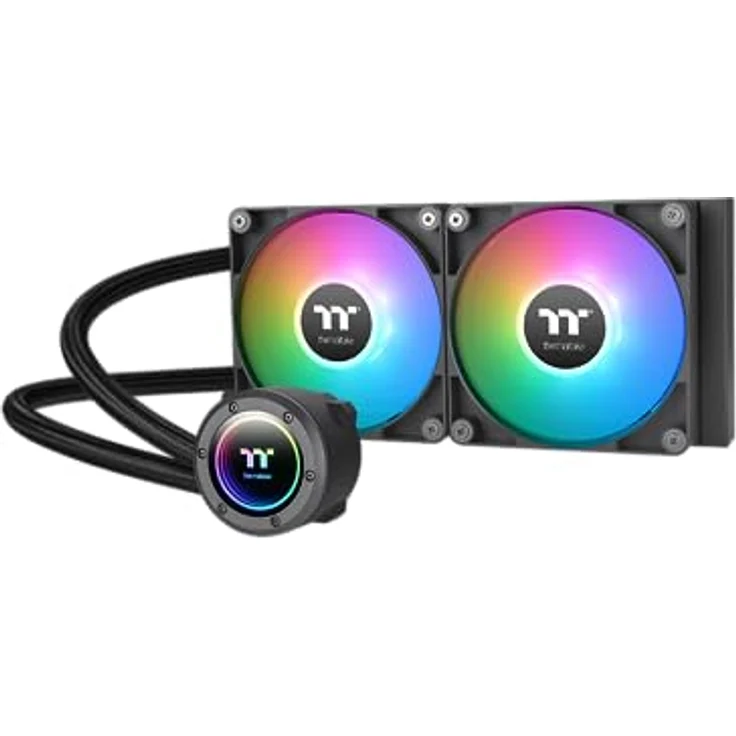 Thermaltake TH240 ARGB Sync AIO Wasserkühlung CL-W361-PL12SW-A, CPU Kühler mit 2 CT120 ARGB-Lüftern, Schwarz – Bild 1