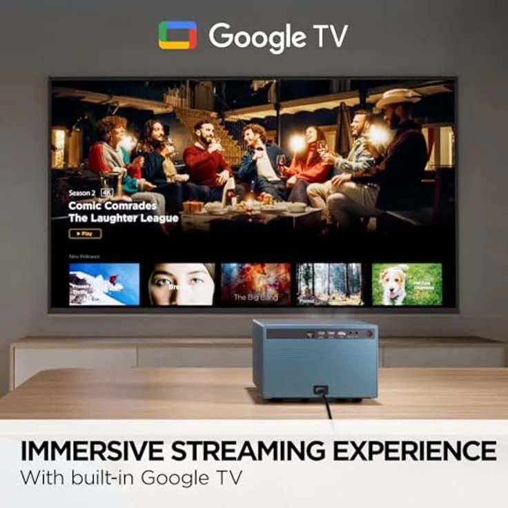 ViewSonic LX60HD 1080p Smart LED-Beamer mit integriertem Google TV, Netflix-App, 140 Zoll Projektor, versiegeltes Gehäuse – Bild 4