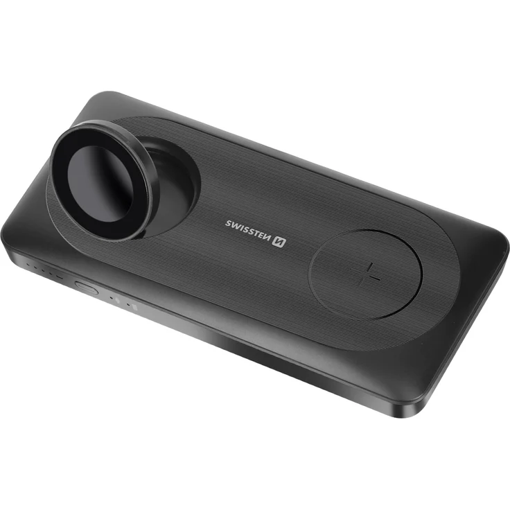 Swissten, Powerbank 15W für iPhone und Apple Watch, USB + USB-C, Schwarz
