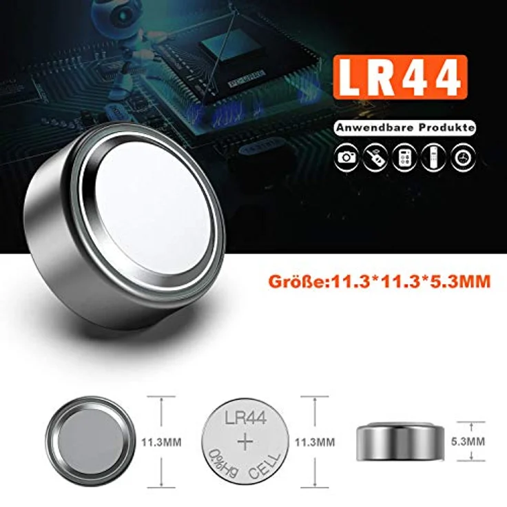 GutAlkaLi AG13 LR44 1.5V Alkaline Knopfzelle Batterien, 20 Stück, quecksilberfrei, hohe Kapazität 155 mAh – Bild 5