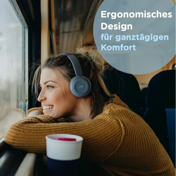 JVC HA-S59W-A, Wireless Kopfhörer mit 50 Std. Akku, faltbarem Design, Bluetooth® 5.3, Multipoint, App-EQ & Mikrofon – Retro Blau – Bild 4