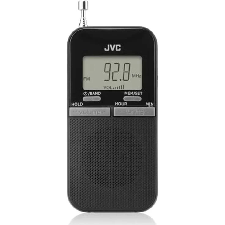 JVC Tragbares Radio RA-E411B, Taschenradio mit digitalem FM/AM-Tuner, schwarz – Bild 3
