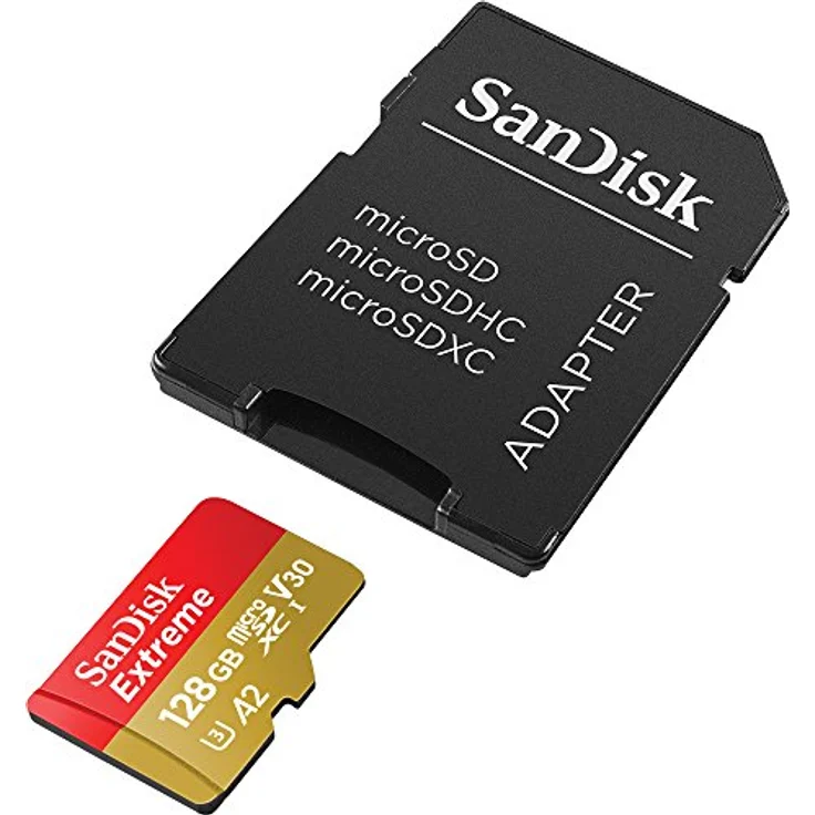 SanDisk Extreme microSDXC UHS-I Speicherkarte 128 GB für Actioncams und Drohnen + Adapter + RescuePRO Deluxe (bis zu 190 MB/s, A2, Class 10, U3, V30) – Bild 3