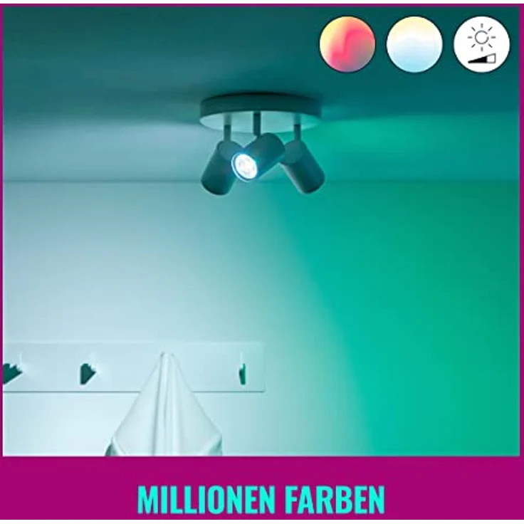 WiZ GU10 Smarte LED Lampe im Glasdesign - 50W GU10 Ersatz, 1er-Pack, 16 Mio. Farben + Weißschattierungen, WLAN/Bluetooth, Sprach- / App-Steuerung, kompatibel mit Google Home, Alexa und HomeKit - Preisvergleich – Bild 4