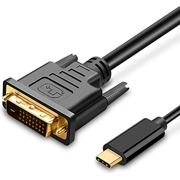 Upgrow Kabel USB Typ C-auf DVI, 4K bei 30 Hz, Thunderbolt-auf-DVI-Kabel, 1,8 m, USB-Typ-C-auf-DVI-Buchse, unterstützt MacBook Pro 2017–2020, Surface Book 2, Dell XPS 13, Galaxy S10