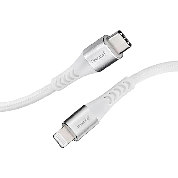 Intenso USB-Cable C315L, USB-C auf Lightning Daten- und Ladekabel, Power Delivery mit bis zu 27 Watt, Nylon, 1.5 Meter, weiß – Bild 1