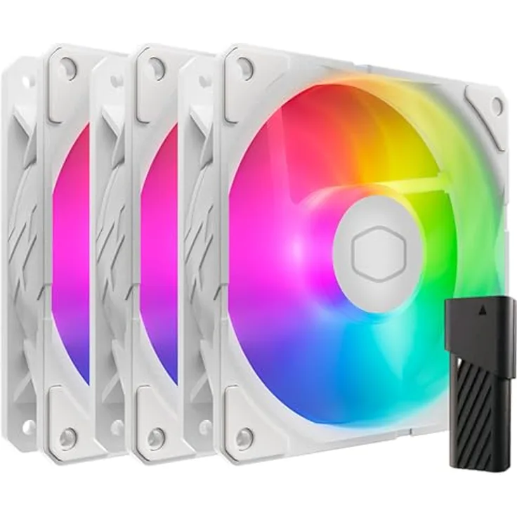 Cooler Master SickleFlow Edge 120 ARGB 3er-Pack, 3x120mm Gehäuselüfter mit 70,7 CFM Luftstrom, PWM, ARGB Gen 2, Weiß