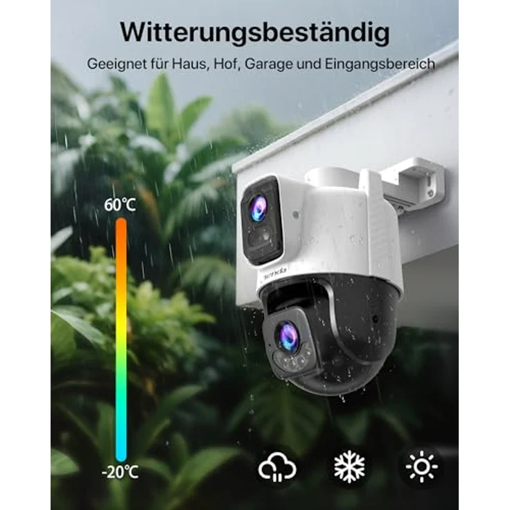 Tenda RH9-WCA Wi-Fi 4MP Schwenk/Neige-Dualobjektiv-Überwachungskamera mit Nachtsicht und IP65 Schutz für den Außenbereich – Bild 10