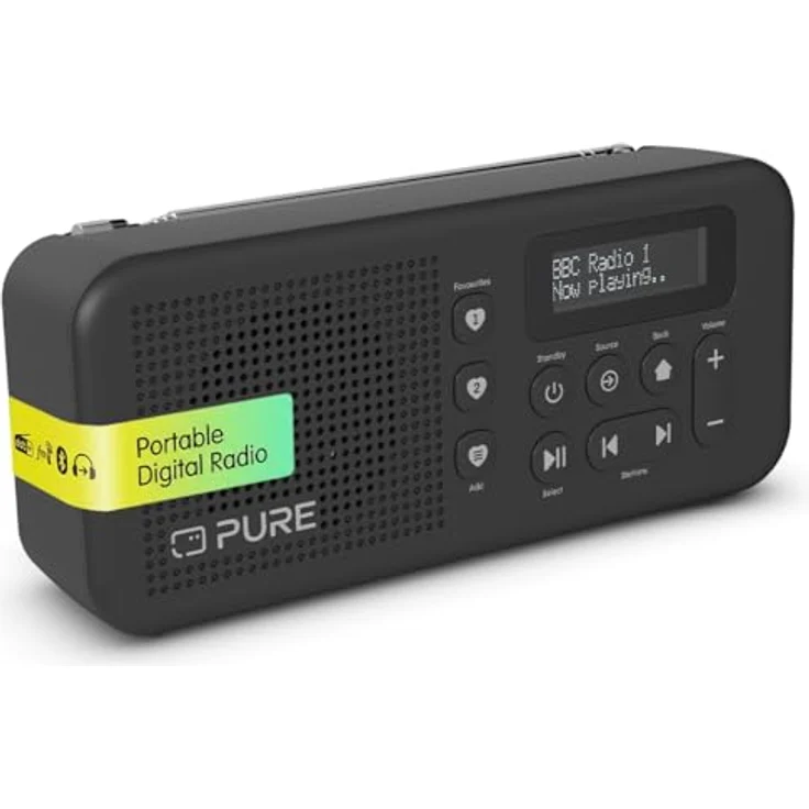 Pure Elan Move, Tragbares Digitalradio DAB+ & FM mit Bluetooth 5.3, Akku bis 16 Std, LCD-Display – Schwarz – Bild 2