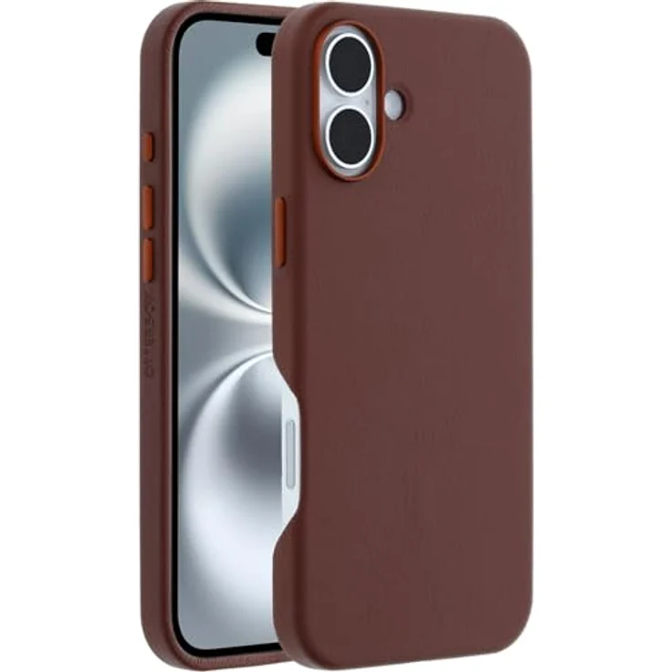 OtterBox Symmetry Series Cactus Leather MagSafe Hülle für iPhone 16 Plus, stoßfest, sturzsicher, Braun – Bild 1