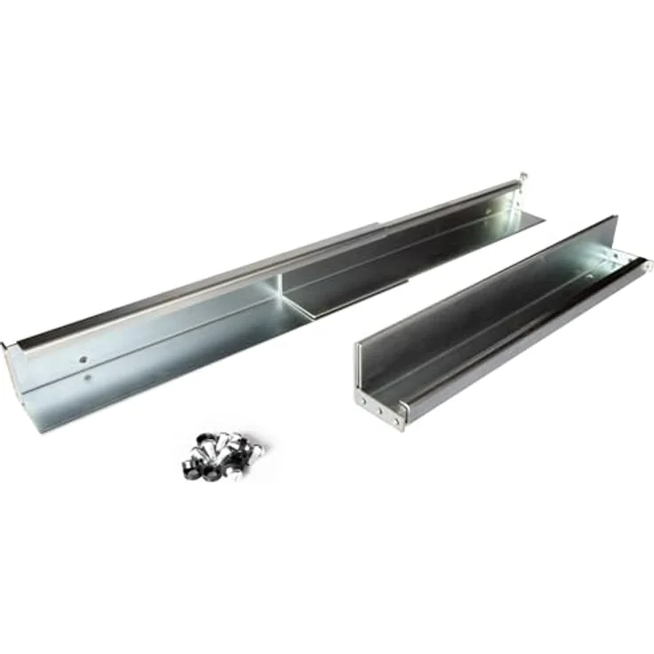 ROLINE Gleitschienen Set, tiefenvariabel 350-600mm, galvanisiertes Stahlblech, 100 kg Belastbarkeit, inkl. Befestigungsmaterial – Bild 3