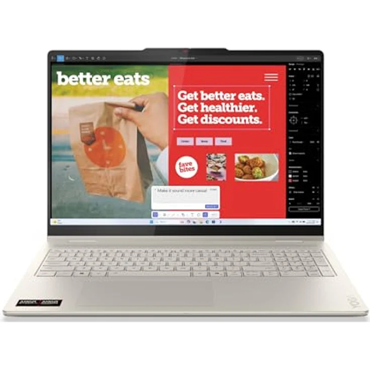 Lenovo Yoga 7 2-in-1, 16" Convertible-Laptop mit AMD Ryzen AI 7 350, 32 GB RAM, 1 TB SSD, Touch-OLED-Display, Weiss – Bild 2