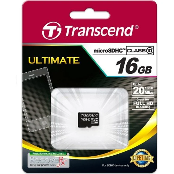 Transcend Extreme-Speed Micro SDHC 16GB Class 10 Speicherkarte (bis zu 20MB-s Lesen) – Bild 2