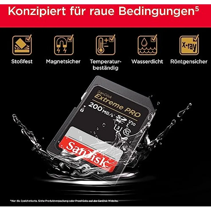 SanDisk Extreme PRO SDXC UHS-I Speicherkarte 128 GB (V30, Übertragungsgeschwindigkeit 200 MB/s, U3, 4K UHD Videos, SanDisk QuickFlow-Technologie, temperaturbeständig) – Bild 5