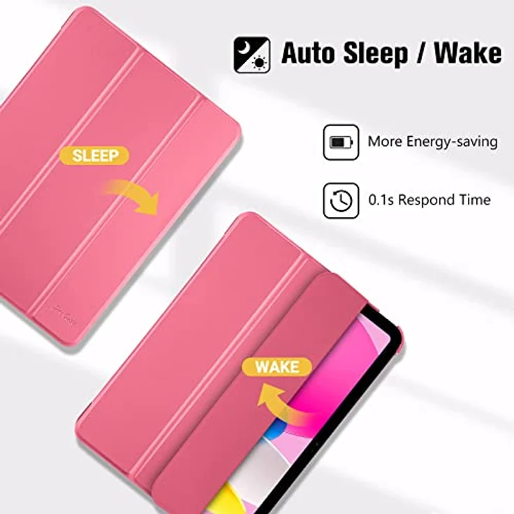 ProCase Hülle für iPad A16 11" (2025) und iPad 10. Generation (2022), Leichtes Hartschalen-Case mit Auto Wake/Sleep-Funktion - Rosa – Bild 5