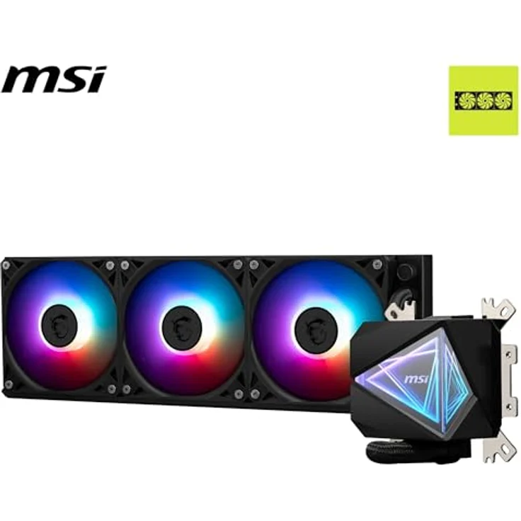 MSI MAG CORELIQUID I360 AIO CPU Wasserkühlung - Vergrößerte Kupferkühlplatte, ARGB & LDB Lüfter, Zweikammer-Wasserblock, Split-Flow Radiator, unterstützt Intel & AMD Sockel – Bild 2