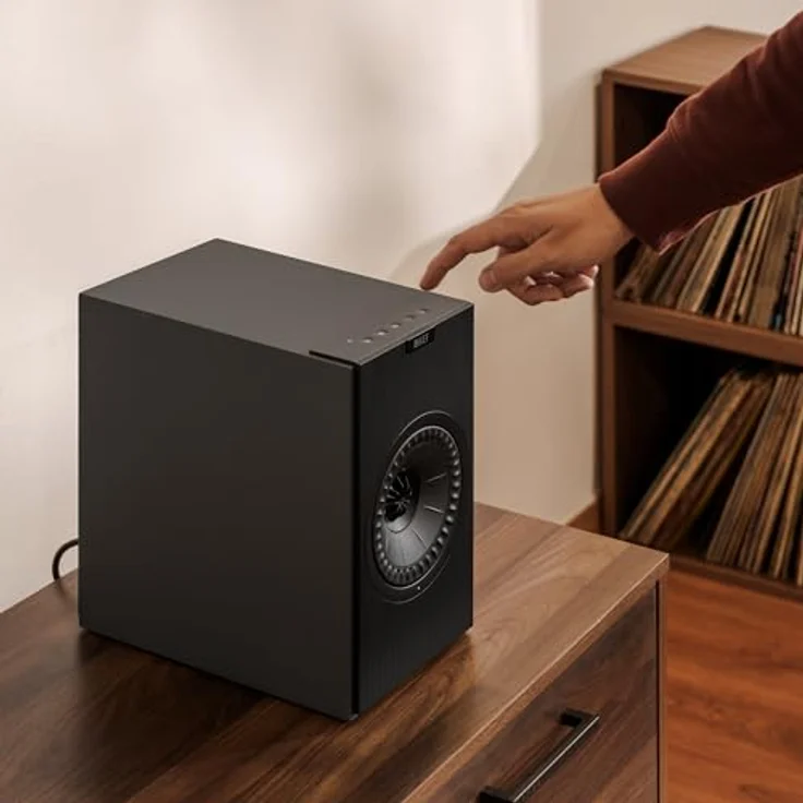 KEF Coda W, Kabellose HiFi-Regallautsprecher, Dark Titanium | Bluetooth 5.4 aptX Lossless, 200 Watt, Phono-Vorverstärker, HDMI & USB-C Anschluss – Bild 3